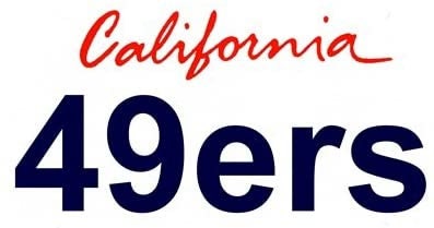 49ERS California State Background Metal License Plate Sign Novelty Vanity