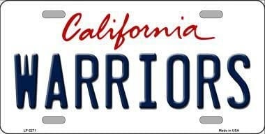 WARRIORS California State Background Metal License Plate Sign Novelty Vanity Craft Supply