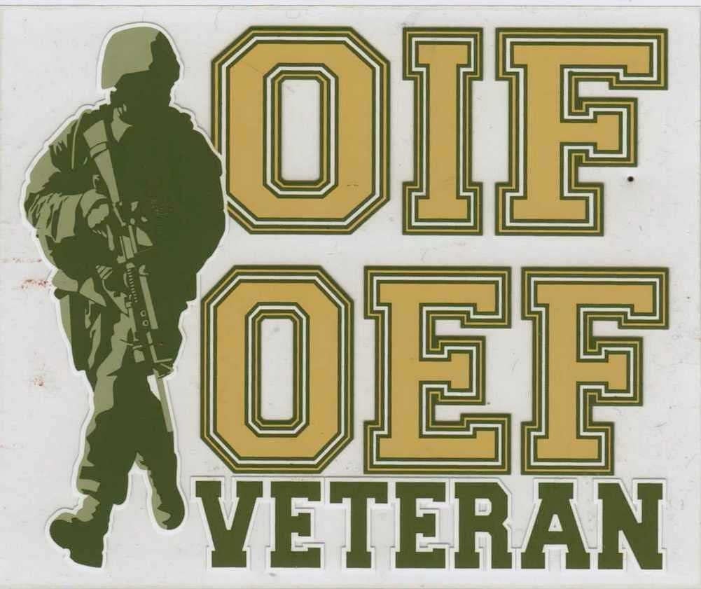 OIF OEF Veteran Clear Decal Sticker - United States Military Operation Iraqi Freedom Afghanistan Clear Decal For Car Truck Window Vehicle