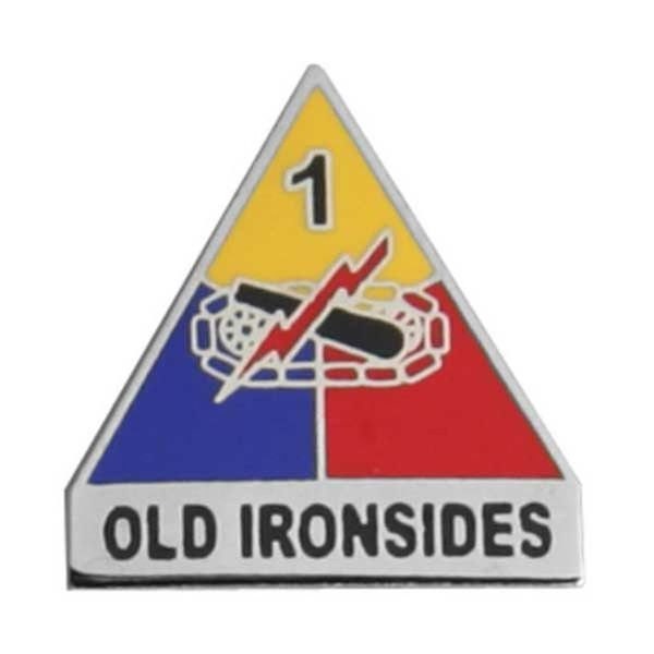 U.S. ARMY 1st Armored Division Lapel Pin - Old Ironsides Infantry Enamel Pin for Backpack Tie Shirt Trading Button Pinback