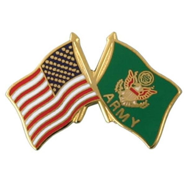 U.S. ARMY Crossed Flags Lapel Pin - United States Enamel Pin for Backpack Tie Shirt Trading Button Pinback Craft Supply