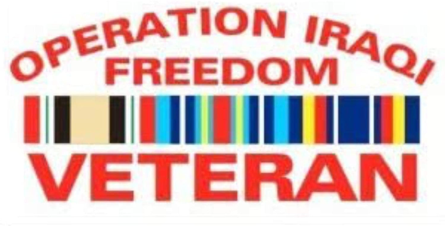 OPERATION IRAQI FREEDOM Veteran Campaign Ribbon Clear Decal Sticker - United States Military Clear Decal For Car Truck Window Vehicle