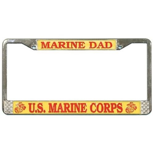 UNITED STATES MARINES Dad Metal Chrome License Plate Frame - U.S.M.C United States Marines Craft Supply