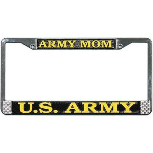 U.S. ARMY MOM Metal Chrome License Plate Frame United States Army Mom
