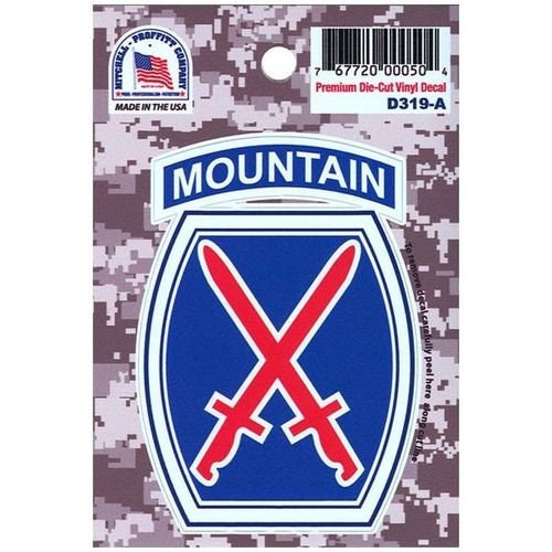 U.S. ARMY 10th Mountain Division Decal Sticker - United States ARMY Infantry Decal For Car Truck Window Vehicle Military Craft Supply