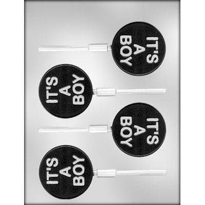 IT'S A BOY Sucker Chocolate Candy Mold -- Baby Shower Boy Gift