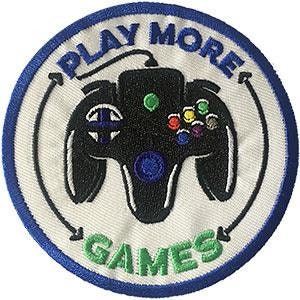 PLAY MORE GAMES Controller Video Games Patch - Embroidered Patch Applique Craft Supply