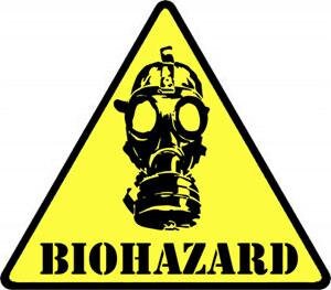 BIOHAZARD Mask Symbol Patch - Embroidered Patch Applique - Toxic Gas Warning Zombies