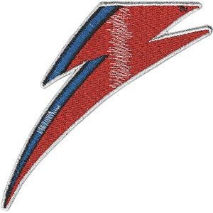 DAVID BOWIE Lightening Bolt Glitter Patch - Embroidered Rock Band Patch Applique Craft Supply