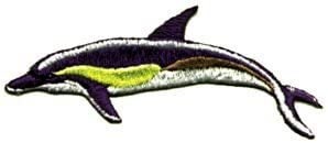 Dolphin Swimming Patch - Embroidered Patch Applique Sea Life Aquatic Ocean Sea Animal