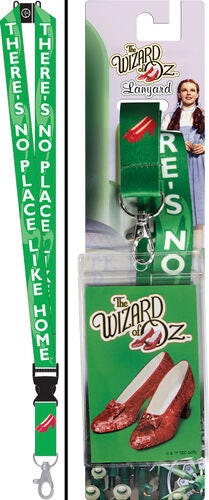WIZARD OF OZ Reversible Lanyard with Detachable Buckle and Id Holder - No Place Like Home Dorothy Ruby Slippers Classic Movie!
