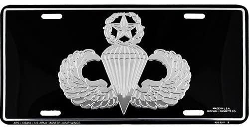 U.S. ARMY Master Parachutist Jump Wings Metal License Plate - United States Army Military