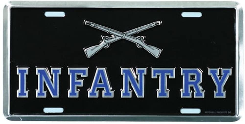 U.S. ARMY Infantry Metal License Plate - United States Army Military Combat Infantry Crossed Rifles