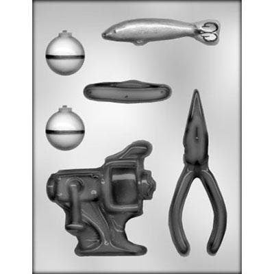 FISHING TACKLE Chocolate Candy Mold -- Fishing Bobber Sinker Fish Hook Craft Supply