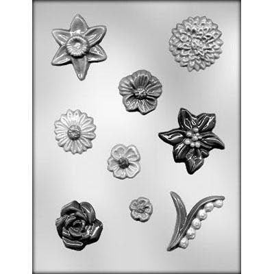 ASSORTED FLOWERS Sucker Chocolate Candy Mold -- Daisy Flower Floral