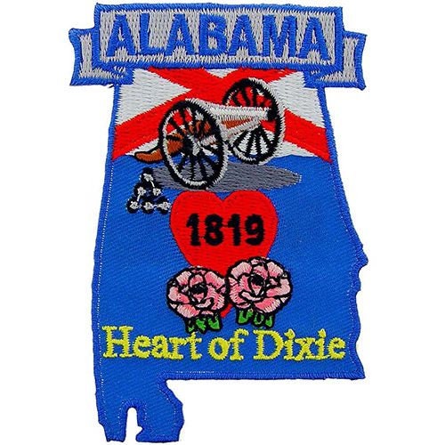 ALABAMA State Map Embroidered Patch Applique - USA United States of America Patch Craft Supply