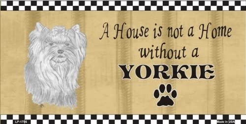 Pencil Sketch Yorkie Metal License Plate Sign Novelty Vanity - Dog Lover