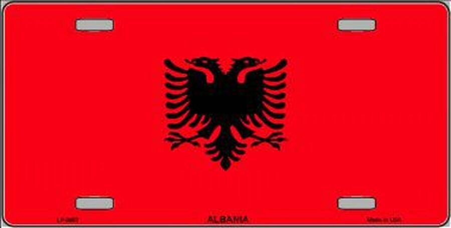 ALBANIA FLAG Metal License Plate Sign Novelty Vanity Craft Supply