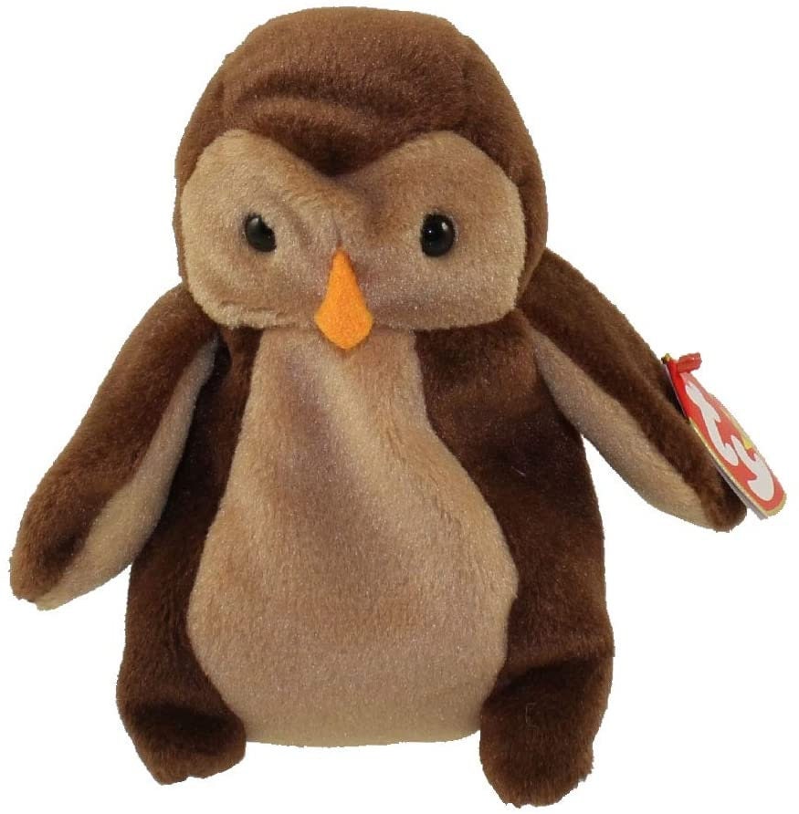 HOOT The Owl Ty Beanie Baby Retired Beanbag Plush - New with Tags Vintage 1990s