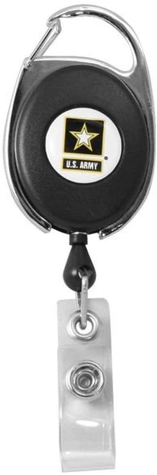 U.S. ARMY Retractable Premium Badge Holder With Carbiner Identification ID Holder United States Army