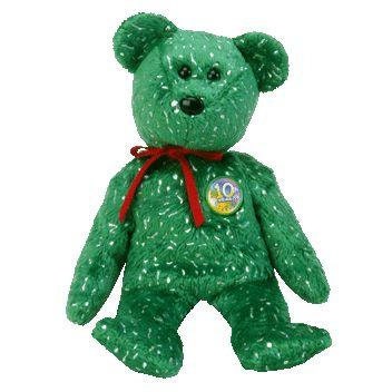 DECADES The Green Bear Ty Beanie Baby Retired Beanbag Plush - New with Tags
