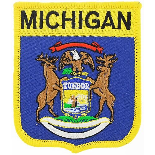 MICHIGAN State Shield Embroidered Patch Applique - USA United States of America Patch Craft Supply