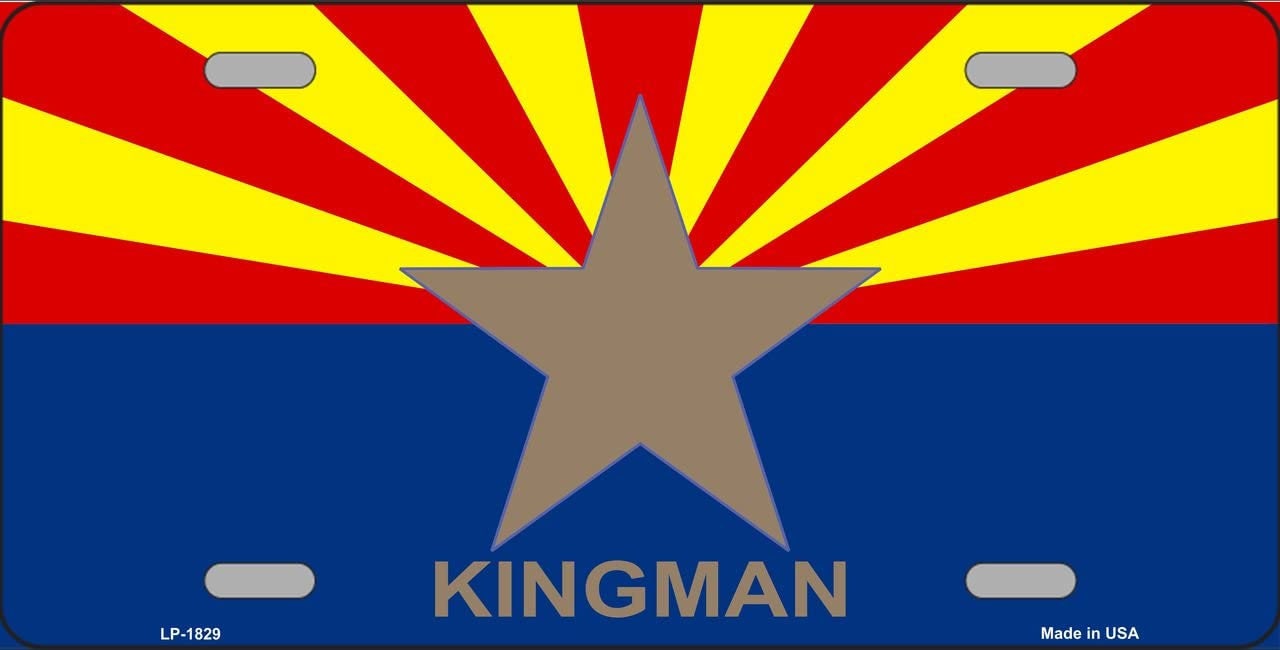 ARIZONA KINGMAN State Flag Metal License Plate Diamondbacks