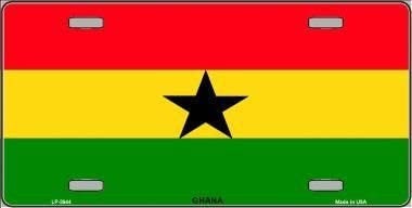 GHANA FLAG Metal License Plate Sign Novelty Vanity West Africa