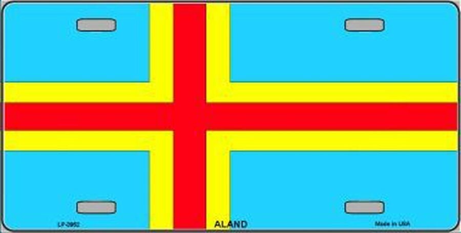 FLAG OF ALAND Metal License Plate Sign Novelty Vanity