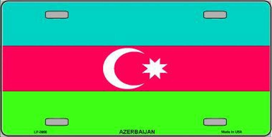 AZERBAIJAN FLAG Metal License Plate Sign Novelty Vanity Craft Supply