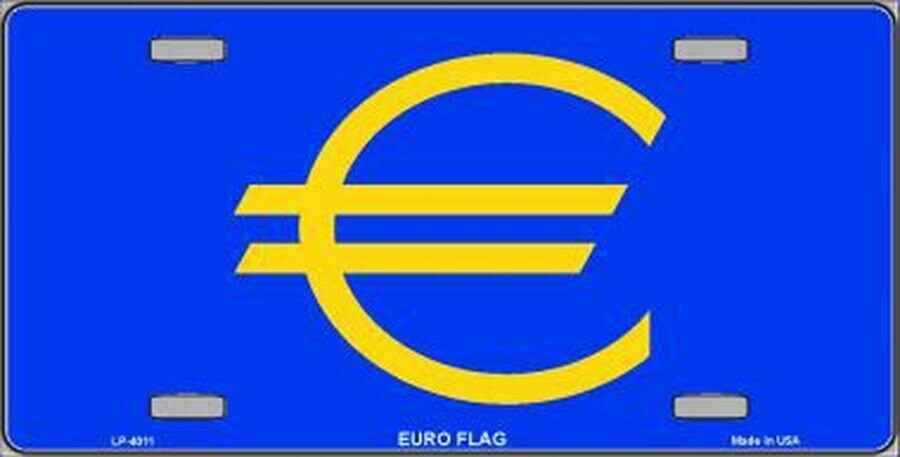 EURO FLAG Metal License Plate Sign Novelty Vanity Craft Supply