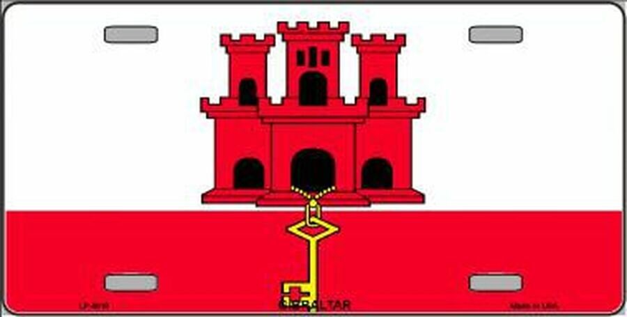 GIBRALTAR FLAG Metal License Plate Sign Novelty Vanity Craft Supply