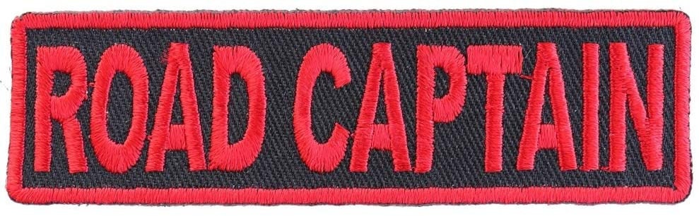 ROAD CAPTAIN Red Biker Motorcycle Embroidered Patch