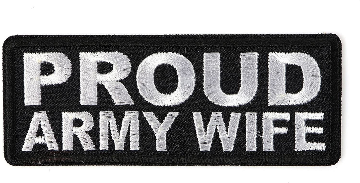 PROUD ARMY WIFE Patch - United States Army Military U.S. Army Biker Motorcycle Embroidered Patch