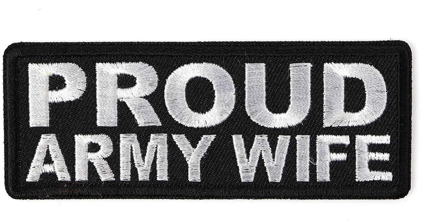 PROUD ARMY WIFE Patch - United States Army Military U.S. Army Biker Motorcycle Embroidered Patch Craft Supply