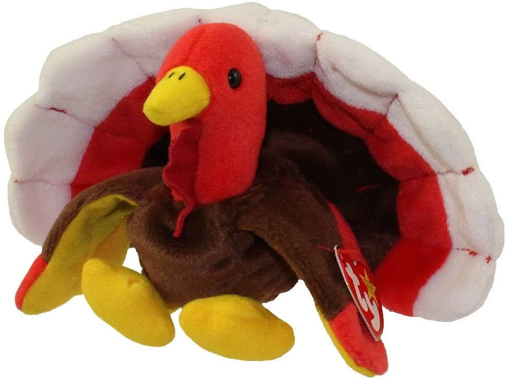 GOBBLES The Turkey Ty Beanie Baby Retired Beanbag Plush - New with Tags Thanksgiving Bird Vintage 1990s