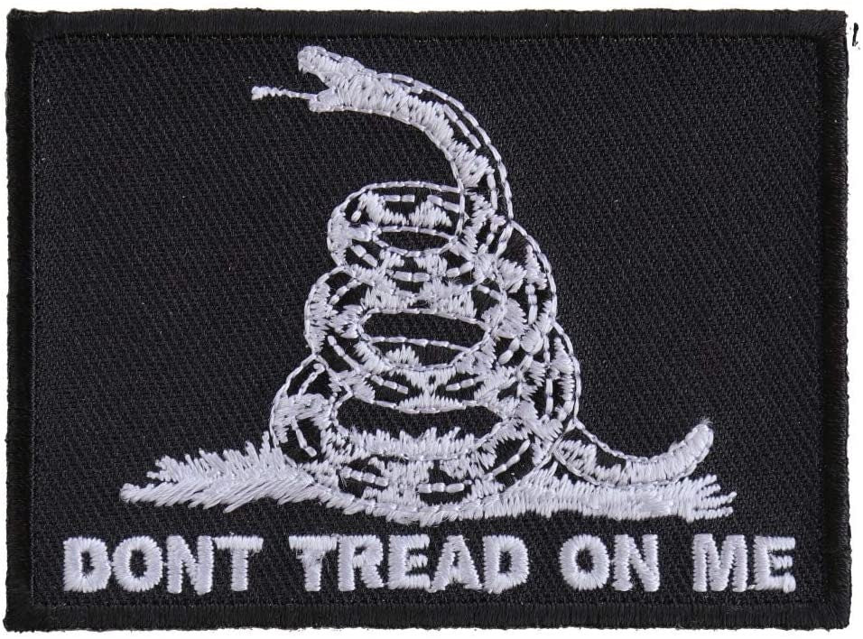 DON'T TREAD ON Me Gadsden Flag Snake Black White Embroidered Patch