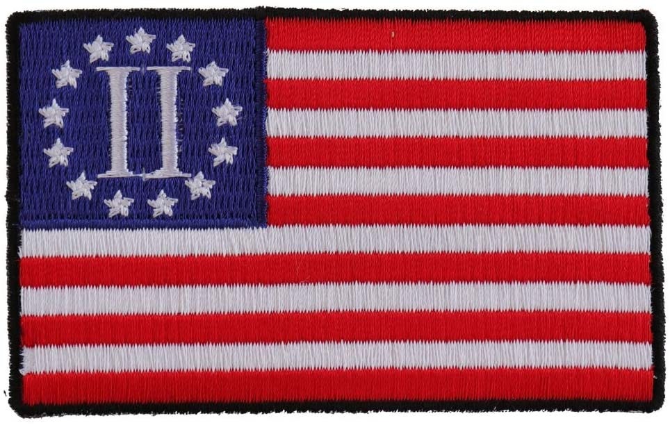 SECOND AMERICAN REVOLUTION Flag Embroidered Patch - Red White Blue United States Flag Patch