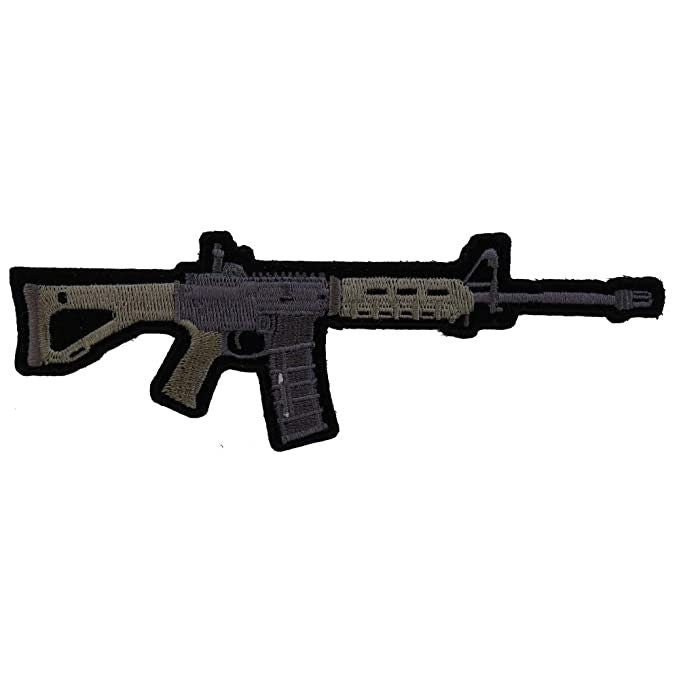 AR 15 Assault Rifle - Machine Gun Embroidered Patch Appliqué