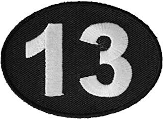 LUCKY 13 Patch - Lucky Thirteen 13 Oval Embroidered Patch Appliqué Craft Supply