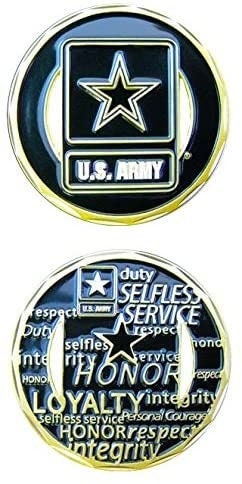Army Values Cut Out Challenge Coin - United States Army Military Good Luck Double Sided Collectible Challenge Coin Craft Supply