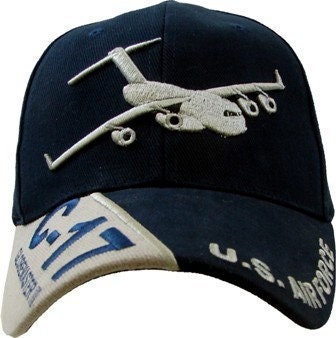 Air Force C-17 Embroidered Cap Hat - United States Air Force USAF Globemaster Military Transport Aircraft