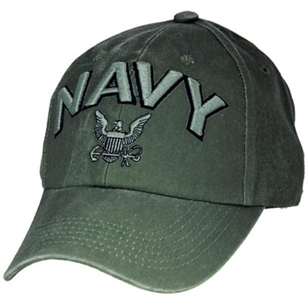 NAVY Logo OD Green Embroidered Cap Hat - United States Navy USN Symbol