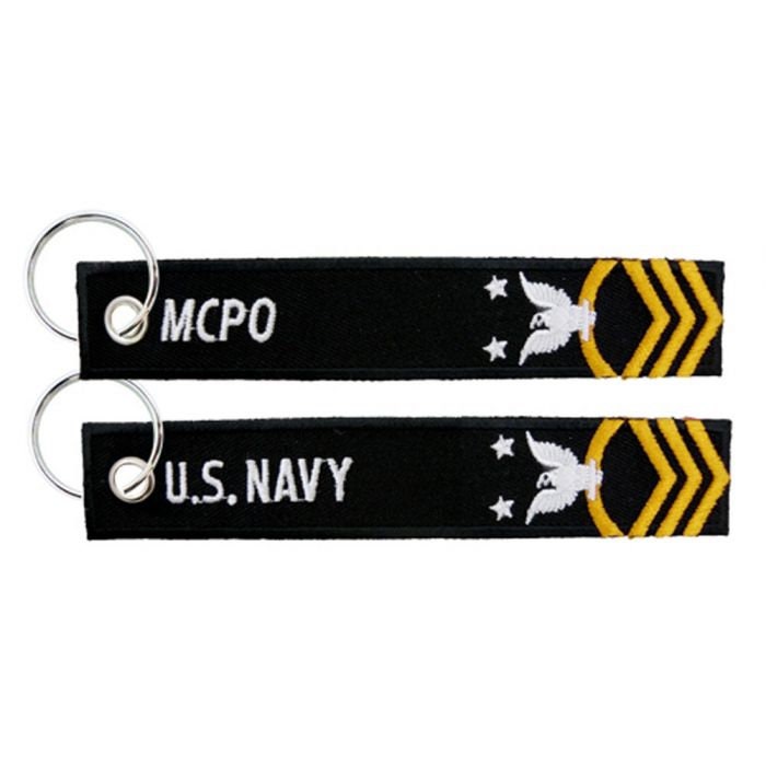 U.S. Navy MCPO / Master Chief Petty Officer Keychain - United States Navy Embroidered Key Ring Keyfob Craft Supply