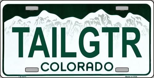 TAILGTR Colorado State Background Metal License Plate Tailgator