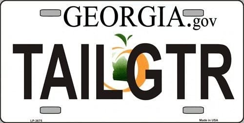 TAILGTR Georgia State Background Metal License Plate Tailgator