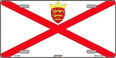 JERSEY Flag Metal License Plate Sign Novelty Vanity Jerseyman