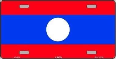 LAOS Flag Metal License Plate Sign Novelty Vanity Laotian