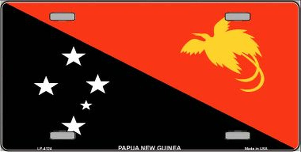 PAPUA NEW GUINEA Flag Metal License Plate Sign Novelty Vanity Papua New Guineans