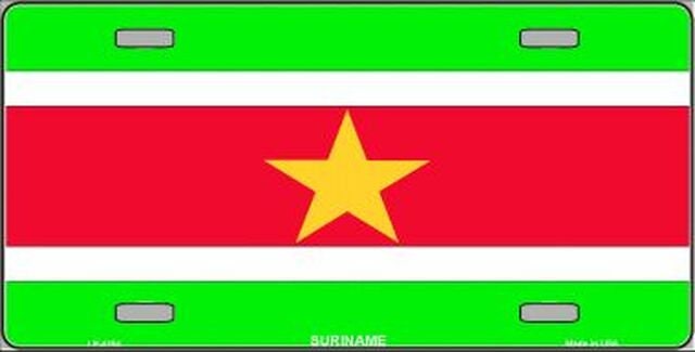 SURINAME Flag Metal License Plate Sign Novelty Vanity Surinamese